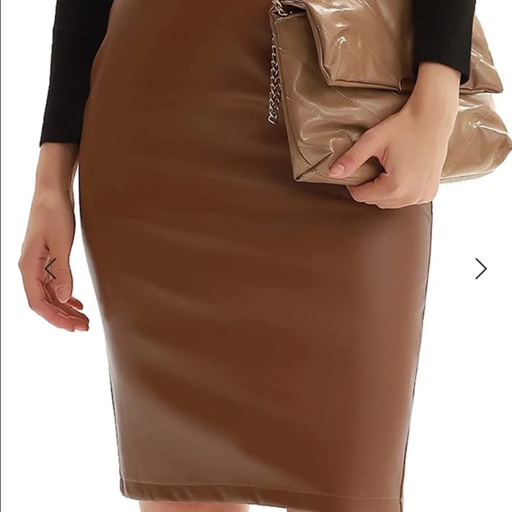 Genuine Leather Pencil Skirt